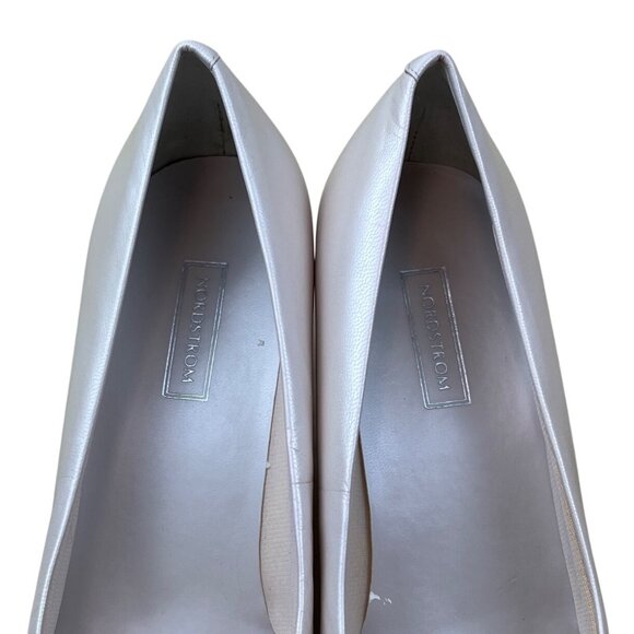 Nordstrom Women’s Rose Leather Block Heel Square Toe Glide Pumps Size 10M - Picture 7 of 8